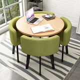 OCAZI esstisch,Rundes Esstisch-Set,Küchen-Esstisch-Set,Schlichter Kleiner runder Tisch,Runder Konferenztisch,rundes modernes Esstisch-Set,Tisch- und Stuhl-Set - #27-90 * 75cm/35.4 * 29.5in(WxH)