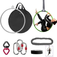 DASKING Aerial Hoop, Lyra Hoop Set Edelstahl 85cm/90cm Single Point Hoops Circus für Anfänger Profis, Aerial Ring Kit mit Rigging Tragetasche, Aerial Yoga Ausrüstung, Will 660 LBS (300kg)