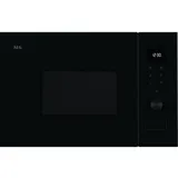 AEG OS5MG20EB Einbau-Mikrowelle, 20 l, 800 W, Grillfunktion, LED-Display, elektronische Öffnung, Schwarz mit Edelstahl-Finish, Anti-Fingerabdruck