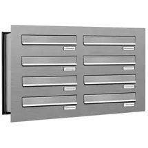 AL Briefkastensysteme 8er Premium V2A Edelstahl inkl. Zeitungsfach