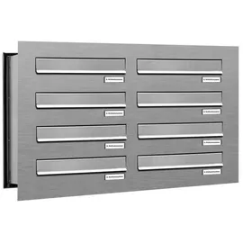 AL Briefkastensysteme 8er Premium V2A Edelstahl inkl. Zeitungsfach