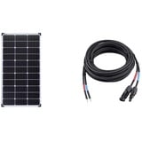 enjoy solar PERC 12V 9-Busbars (9BB) 166 * 166mm Monokristallines Solarpanel ideal für Wohnmobil, Gartenhäuse und mehr& 4mm2 Profi-Verbindungskabel Solarmodul zu Solarladeregler Anschlusskabel 5m