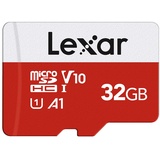 Lexar Micro SD Karte 32GB, Speicherkarte Micro SD mit Adapter, Bis zu 100 MB/s Lesegeschwindigkeit, UHS-I, U1, A1, V10, C10, 4K UHD microsdxc SD Karte für Kamera, Smartphone