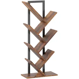 Homcom Bücherregal 24 x 109 x 50 cm Rustikal Braun