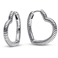 PANDORA Moments Herz Charm-Ohrringe aus Sterling Silber - Kompatibel mit PANDORA Moments Armbänder - ikonisches Schlangengliedermuster