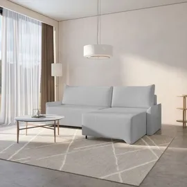 moeblo Eckcouch Cord 2-Sitzer Grau