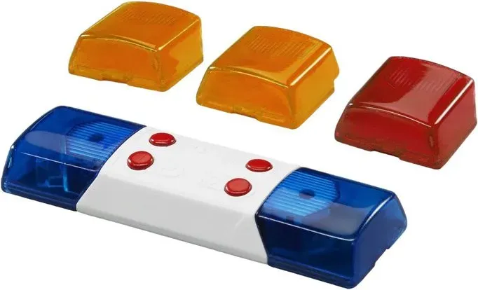 Bruder 02802 - Zubehör Licht & Ton Modul mit 4 Funktionen, Batterien, Adapter - 1:16 Maßstab
