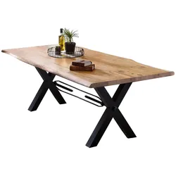 Tisch 180x90cm Akazie Metall Holztisch Esstisch Küchentisch Speisetisch Küche