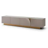 KAWOLA EMMA Lowboard 0 cm Grau Kunstleder/Edelstahl