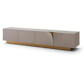 KAWOLA EMMA Lowboard 0 cm Grau Kunstleder/Edelstahl
