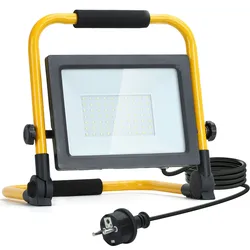 Aigostar 50W Kaltweiß Tragbaren LED Baustrahler Fluter Strahler mit Stecker IP44