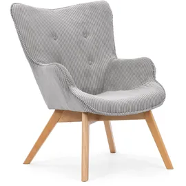 s-style möbel Lounge-Sessel Lenari Cordstoff 71 x 96 x 86 cm Grau
