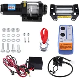 YUMILI Elektrische Seilwinde 12V, 4000 LBS/ 1818 Kg Motorwinde Seilzug, 4.8mm x 15m Stahlseil Elektrowinde Winde, Wasserdicht nach IP67 mit Fernbedienung, für UTV, ATV, Bootstrailer, Offroad-Bergung