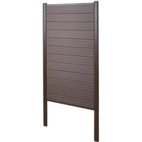MCW WPC-Sichtschutz Savoie Windschutz Zaun Alu-Pfosten Zum Einbetonieren - Basiselement Schmal 100cm Braun