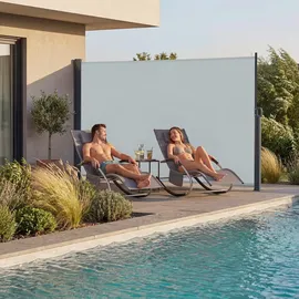 Tectake Seitenmarkise 300 x 200 cm grau Polyester