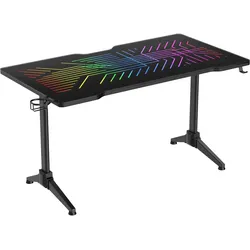 Deltaco Gaming GAM-150, Gerade, Rechteckige Form, Glas, Stahl, Gaming, Schwarz