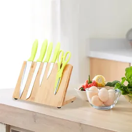 Intirilife Magnetisches Messerbrett in BAMBUS BRAUN - 30 x 18 x 19 cm Kochen, Küchenmesser, Messerblöcke