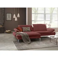 W.Schillig Ecksofa »enjoy&MORE«, mit Sitztiefenverstellung, Füße silber matt, Breite 294 cm rot