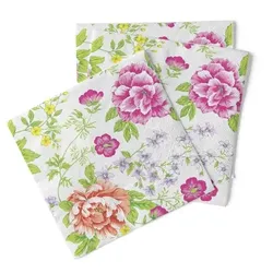 Sovie HOME Serviette Enna aus Tissue 33 x 33 cm, 20 Stück - Frühling Sommer Blumen
