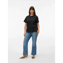 Vero Moda Curve Kurzarmshirt VERO MODA CURVE "VMPAULINA SS T-SHIRT GA JRS NOOS CUR", Damen, Gr. L, schwarz, Jersey, Obermaterial: 100% Baumwolle, unifarben, normal, Rundhals, Shirts, Baumwolle, regular fit