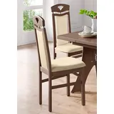 Home affaire Esszimmerstuhl Berta Küchenstuhl (Set, 2 St), Bezug in Microfaser, Gestell aus Buche Massivholz weiß