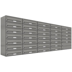 AL Briefkastensysteme Wandbriefkasten 33er Premium Briefkasten Aluminiumgrau RAL Farbe 9007 für Außen Wand grau
