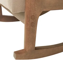 Beliani Schaukelsessel SKOVDE Stoff 66 x 82 x 79 cm Beige mit Kissen