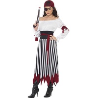 NET TOYS Piratin Kostüm Piratenbraut Kleid S 36/38 Piratenkostüm Damen Piraten Kleid Piratenkleid Piratin Kostümierung