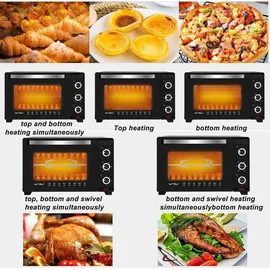 Woltu Mini Backofen 32 L, 1600 W, Schwarz