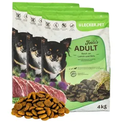 12 kg Lecker.Pet® Josie's Adult Lamm & Reis Hundefutter Trockenfutter Vollnahrung