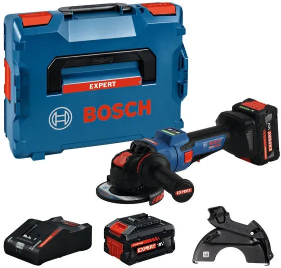Akku-Winkelschleifer EXWX18V-15PS mit 2x EXBA18V-80 Akku inkl. L-BOXX 162