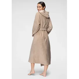 LeGer Home by Lena Gercke Damenbademantel »Anisa, ideal für Sauna & Spa, Hotelbademantel, Morgenmantel« 1 Stk. Bademantel mit Frottier Logo an der Kapuze, XS-2XL Gr. XXL Länge: 125 cm, taupe, , 69522510-XXL