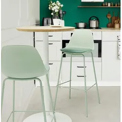 Kadima Design Stehtisch Ø 60 cm, Höhe 103 cm, Rund, Klein, Beige-Weiß, Metallgestell, Mdf Asche-Furnier