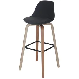 MCW Barhocker MCW-A89, Barstuhl Tresenhocker mit Lehne Textil, dunkelgrau