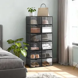 Songmics Schuhbox 34 x 25 x 18,4 cm 6-tlg. schwarz