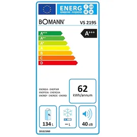 Bomann VS 2195 Kühlschrank (134 l, 850 mm hoch, Edelstahl)