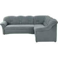 Ecksofa DOMO COLLECTION "Papenburg B/T/H: 242/190/84 cm L-Form", blau (eisblau), B:242cm H:84cm T:190cm, Struktur ( 90% Polyester, 10% Polyacryl);Microfaser PRIMABELLE (100% Polyester);Kunstleder SOFTLUX;Luxus-Microfaser (100% Polyester), Sofas, Ecksofa, wahlweise mit Bettfunktion, Langer Schenkel links oder rechts, Topseller