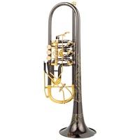 BABYCE Trompete Blasinstrument Bb-Trompete Drehventil Typ B Flacher Messing-Flachschlüssel Professionelle Trompetenmusikinstrumente