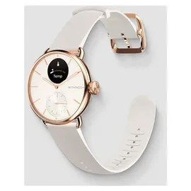Withings ScanWatch 2 38 mm perl weiß/rosegold, Sport Fluorelastomer-Armband weiß/rosegold