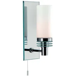 LED Wand Spot Lampe Chrom Spiegel Leuchte Glas Opal Weiß Bade Zimmer Beleuchtung