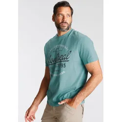T-Shirt, Kurzarm, lässige Passform, aus Baumwollmischung, pflegeleicht, Gr. S (44/46), türkis melange, , 43188633-S