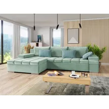 Mirjan24 Ecksofa Bangkok, L-Form Polsterecke mit Schlaffunktion und Bettkasten (Seite: Links, Magic Velvet 2227 + Evo 30) - Grün