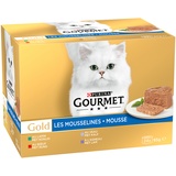 Purina x 85g Gourmet Gold Feine Pastete, Fleisch-Mix, 4 Sorten Katzenfutter nass