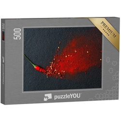 puzzleYOU Puzzle Chili, rote Paprikaflocken und Chilipulver, 500 Puzzleteile, puzzleYOU-Kollektionen Chilis