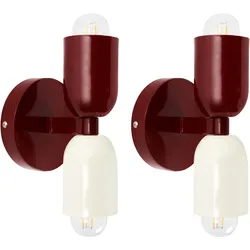 Wandlampe 2er Set TOPI Metall Rot