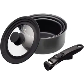 Master Class MasterClass Smart Space Topf-Set 5-tlg. Kochtopf + Bratentopf + Stielkasserolle + Dämpfeinsatz + Universaldeckel