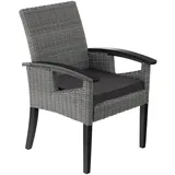 Tectake Rosarno Rattanstuhl  62,5 x 71,5 x 94 cm grau