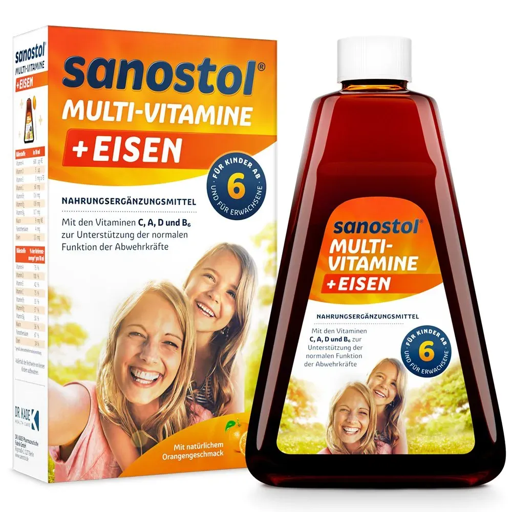 Sanostol plus Eisen mit 9 wichtigen Vitaminen und Eisen