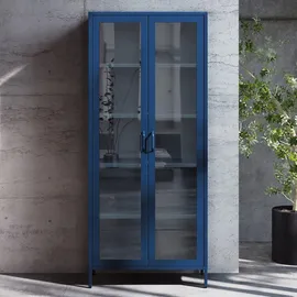 Jan Nowak Vitrine Angelo 80 x 185 x 45 cm Dunkelblau
