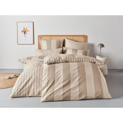 Bettwäsche »Sari«, in verschiedenen Qualitäten, maritime Bettwäsche mit Streifen, 62613925-0 beige 1 St.
